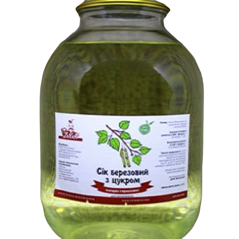 Сік ZAXAR березовий, стерилізований, з підсолоджувачем, банка скляна, 3л